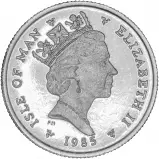 1985 Platinum 0.1 Ounce Noble  Coin Single United Kingdom obverse