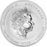 2015 1 oz Silver Coin Lunar Year of the Goat Perth Mint Bullion Obverse