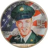 2002 Silver USA Eagle Elvis 25th Anniversary BU Army Bullion
