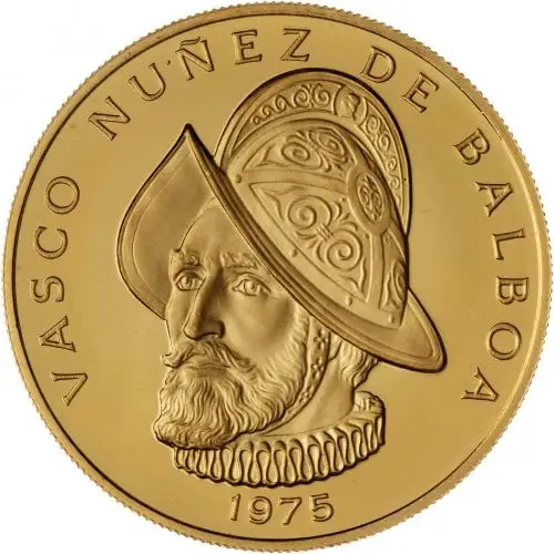 1975 Gold Proof Panama 100 Balboa Coin obverse
