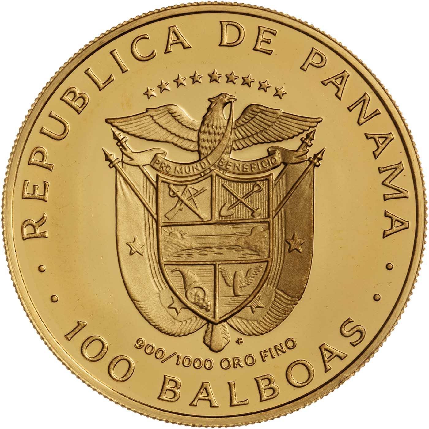 パナマ　１９７５ 100B　  バルボア像　PCGS PR-67 DCAM 1975 Gold Proof 100 Balboa Panama Coin | Chards