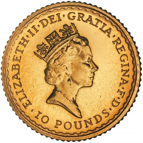 1987 Gold Britannia 0.1 oz Bullion Coin obverse
