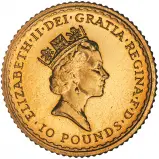 1987 Gold Britannia 0.1 oz Bullion Coin obverse
