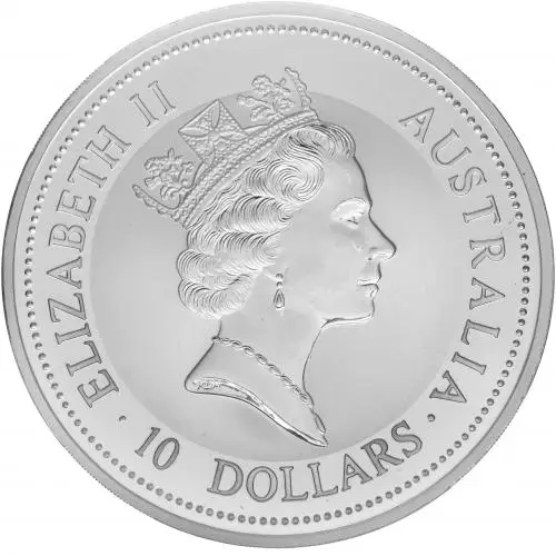 1995 Silver 10 Ounce Kookaburra  Coin Single Australia Perth Mint obverse