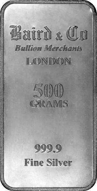 500g Silver Bar Our Choice New Baird Minted