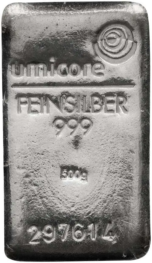 500g Silver Bar Our Choice New Umicore