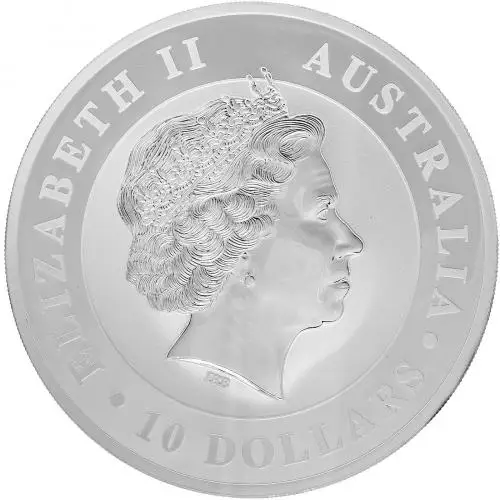 2016 Silver Bullion Ungraded 10 Ounce Kookaburra  Coin Single Australia Perth Mint obverse