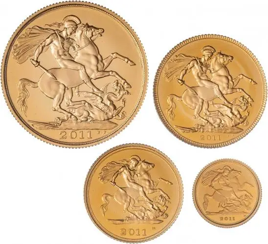 2011 Gold Proof Sovereign Set - 4 Coins  rev