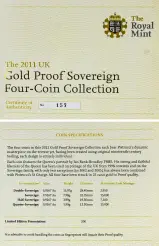2011 Gold Proof Sovereign Set - 4 Coins  with cert