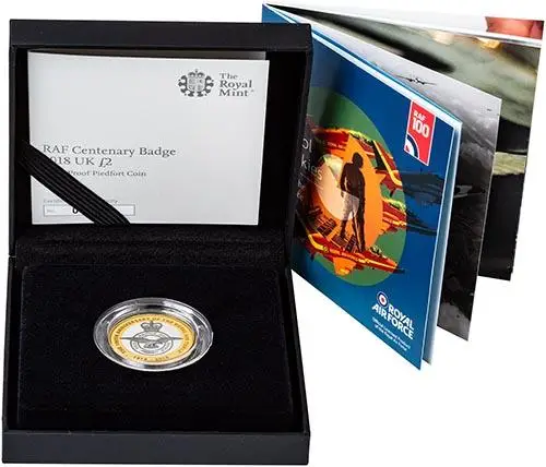 2018 UK Coin £2 Silver Proof Piedfort RAF Centenary Badge 23637