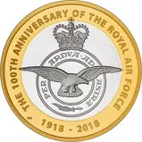 2018 UK Coin £2 Silver Proof Piedfort RAF Centenary Badge