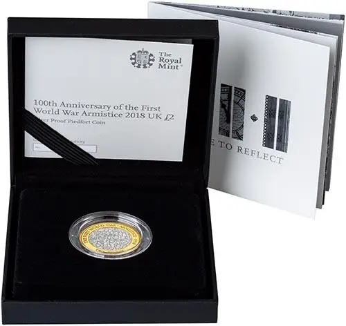 2018 UK Coin £2 Silver Proof Piedfort - First World War Armistice 22156