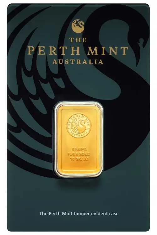 10g Gold Bar Perth Mint Kangaroo - New reverse