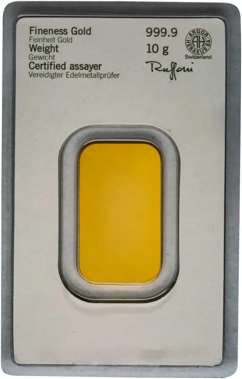 10g Gold Bar Heraeus Pre-Owned 72
