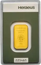 10g Gold Bar Heraeus - Pre-Owned