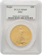 2003 1 oz Gold Eagle Bullion Coin Slabbed PCGS MS-69