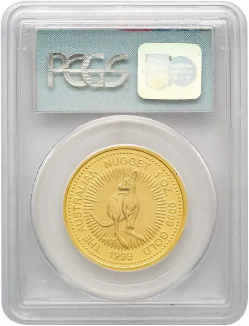 1999 Kangaroo 1 oz Gold Graded Perth Mint PCGS UNC Bullion Coin reverse
