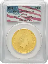 1999 Kangaroo 1 oz Gold Graded Perth Mint PCGS UNC Bullion Coin obverse