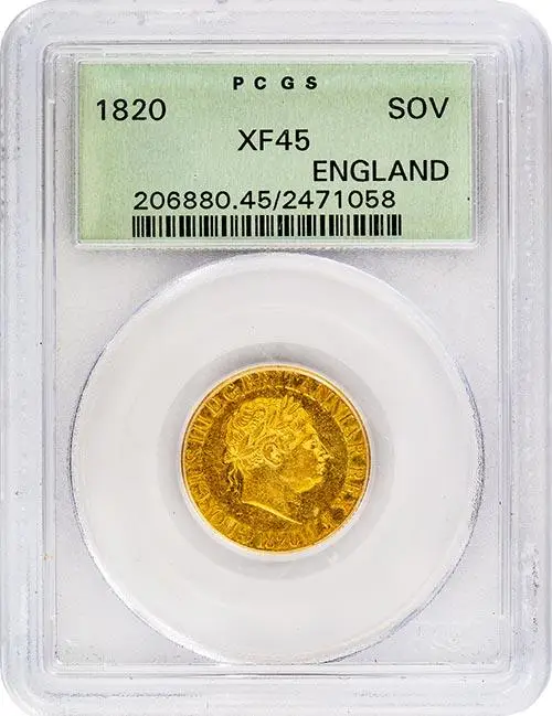 1820 Gold Sovereign George III XF-45 PCGS Slabbed 20519