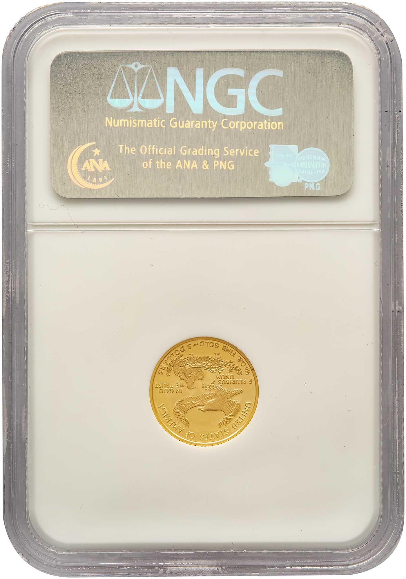 2007 0.1 Ounce Eagle Gold Graded Coin NGC PF-70 | Chard
