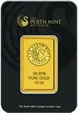 10 oz Gold Bar Perth Mint Kangaroo - New