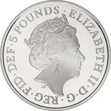 2018 UK Coin £5 / Crown Silver Proof Sapphire Coronation of Queen Elizabeth II 24412
