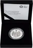 2018 UK Coin £5 / Crown Silver Proof Sapphire Coronation of Queen Elizabeth II 24413