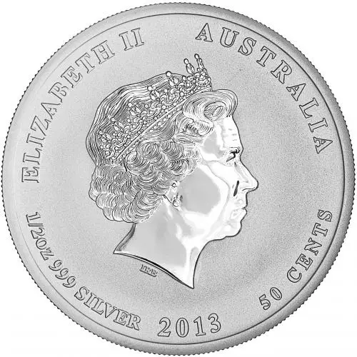 2013 Australian Lunar Year of the Snake 0.5 oz Silver Coin obverse
