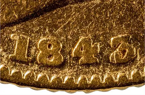1843 Gold Sovereign Victoria Young Head Shield London Fine Unusual 3 20764