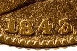 1843 Gold Sovereign Victoria Young Head Shield London Fine Unusual 3 20764