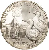 1999 Alderney Solar Eclipse £2 Silver Proof Coin - Pre-Owned