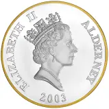 2003 Silver Proof Concorde £10  Coin - Alderney obverse