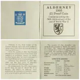 1995 Silver Proof 50th Anniversary of the end of WWII Pound Sterling £1  Coin Without Box Alderney certificate