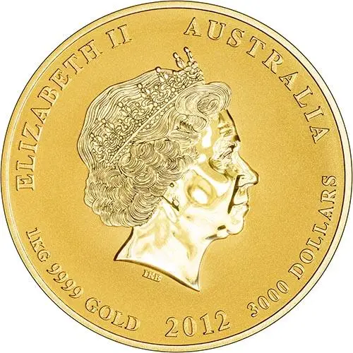 2012 1 Kg Gold Coin Lunar Year of the Dragon Perth Mint Bullion 23167