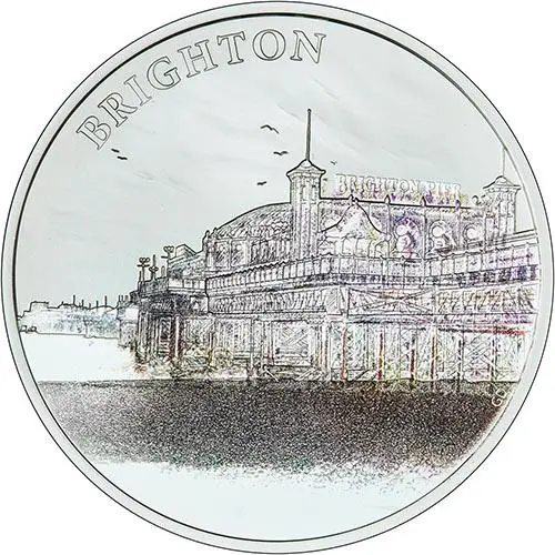 2018 UK Coin £5 / Crown Silver Proof Portraits of Britain - Brighton Pier 23748