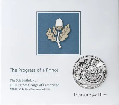 2018 Prince George's 5th Birthday £5 Crown Coin - In Folder