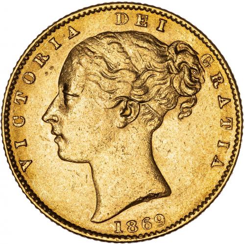 1869 Sovereign Victoria Young Head Shield | London | Chards