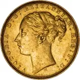 1872 Gold Sovereign Victoria Young Head St George Melbourne obverse vf