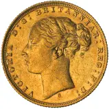 1872 Gold Sovereign Victoria Young Head St George Sydney obverse