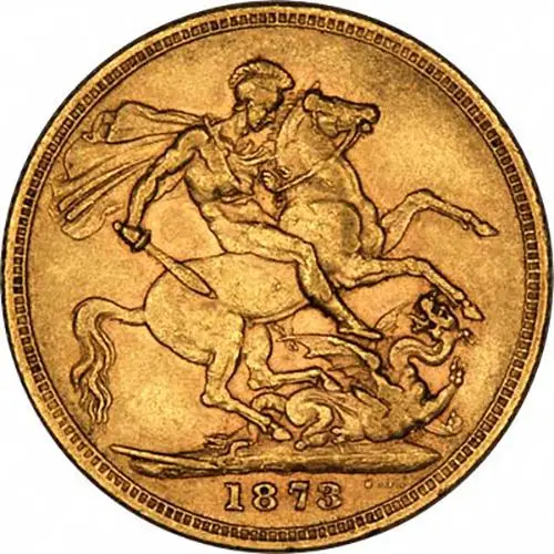 1873 Gold Sovereign Victoria Young Head St George Melbourne 21148
