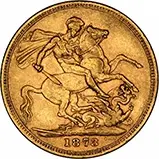 1873 Gold Sovereign Victoria Young Head St George Melbourne