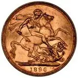 1896 Gold Sovereign Victoria Old Head London