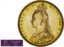 1893 Gold Sovereign Victoria Jubilee Head Melbourne obv VF
