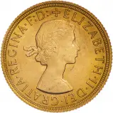 1958 Gold Graded Full Sovereign Elizabeth II Coin Single Collectable United Kingdom The Royal Mint First Portrait UNC obverse
