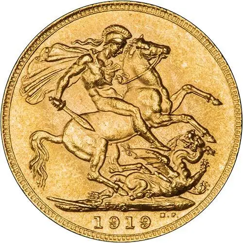 1919 Gold Sovereign George V Canada 23988