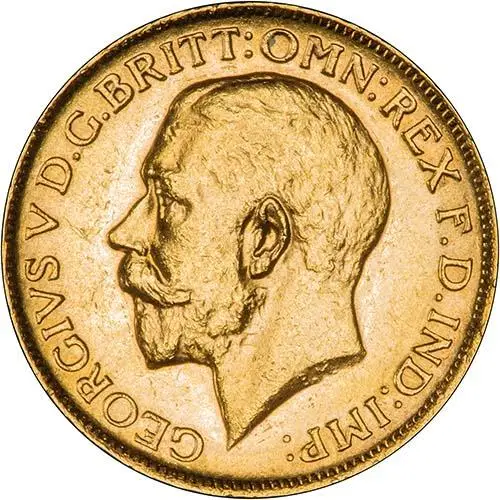 1919 Gold Sovereign George V Melbourne 24195