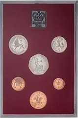 1981 Toned Base Metal Proof Annual Elizabeth II Standard Pound Sterling  Coin Set with Cert United Kingdom The Royal Mint