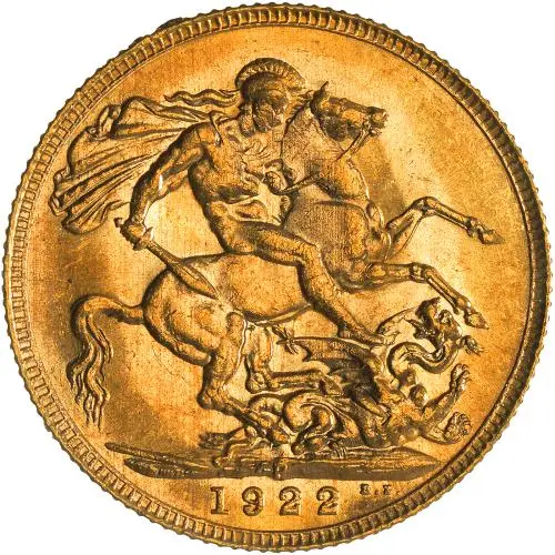 1922 Gold Sovereign George V Perth reverse