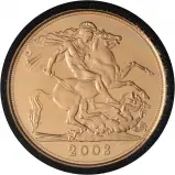 2008 Gold Proof Sovereign Elizabeth II Coin Without Box Without Cert rev
