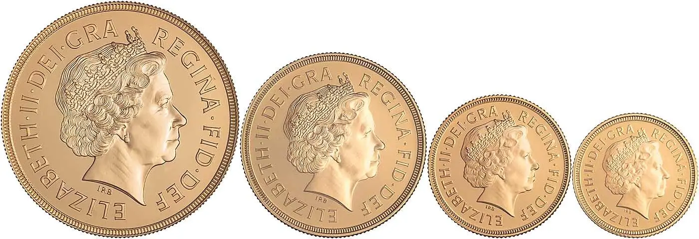 1998 Gold Proof Sovereign Elizabeth II 4 Coin Set obv